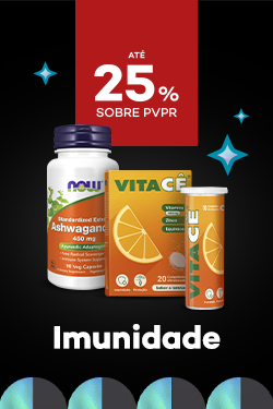 Suplementos imunidade com destaque promocional de 25% sobre pre&ccedil;o de Venda ao P&uacute;blico Recomendado